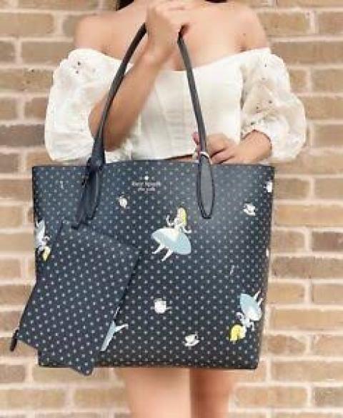 Kate Spade x Disney New York hot Alice in Wonderland Alice Shopper Tote